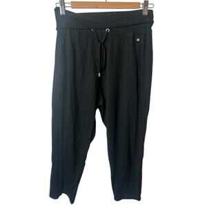 A/X Armani Exchange Black Folded Waist Yoga Capri Pants Women's Size S